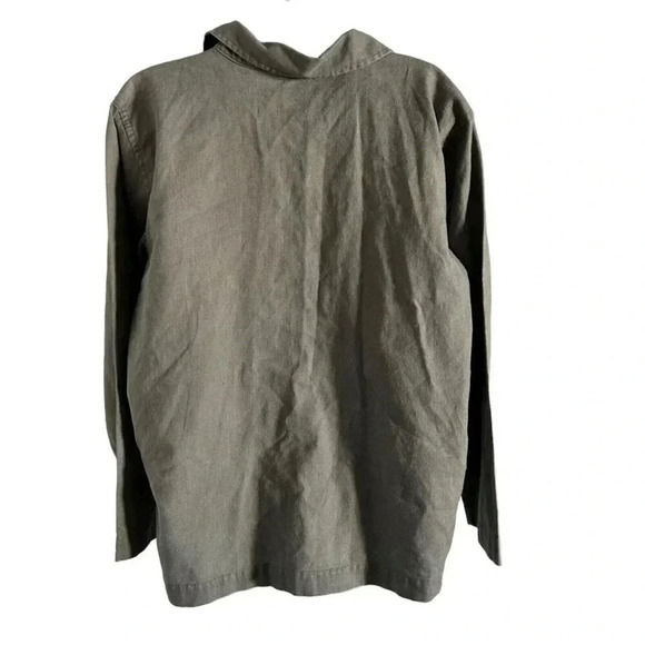 christopher & banks shacket button up long sleeve shirt jacket green size large - Picture 2 of 10